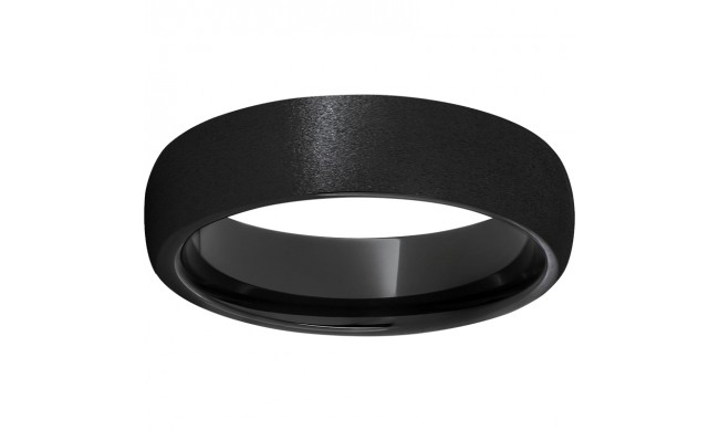 Black Diamond Ceramic Domed Band with Stone Finish