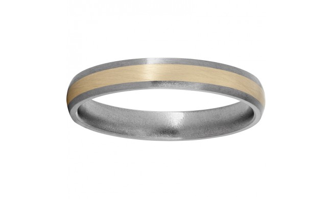 Titanium Domed Band with a 2mm 14K Yellow Gold Inlay and Satin Finish