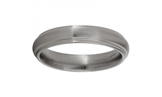 Titanium Domed Grooved Edge Band with Satin Finish