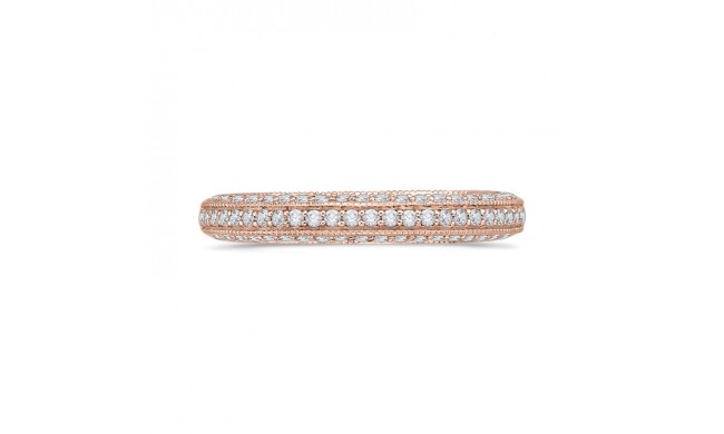 Shah Luxury 14K Rose Gold Round Diamond Half-Eternity Wedding Band