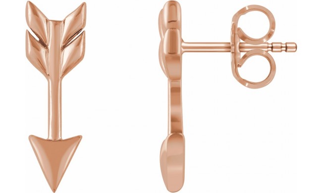 14K Rose Arrow Earrings