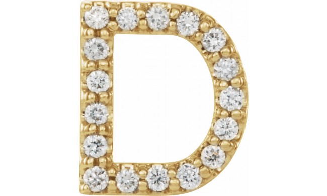 14K Yellow .06 CTW Diamond Single Initial D Earring