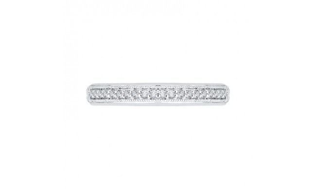 Shah Luxury 14K White Gold Round Diamond Wedding Band