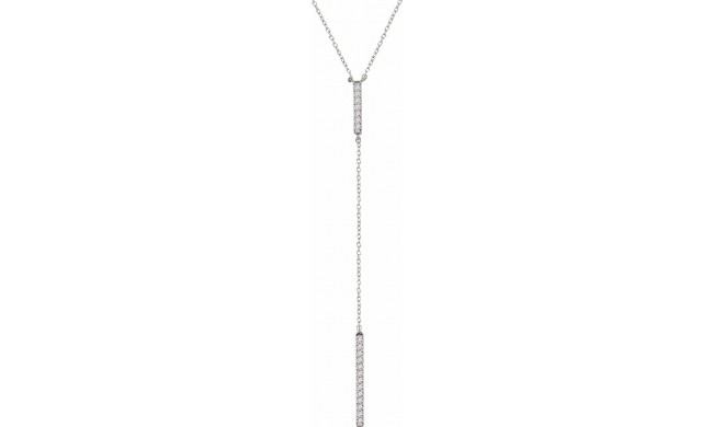 14K White 1/5 CTW Diamond Bar Y 16-18 Necklace