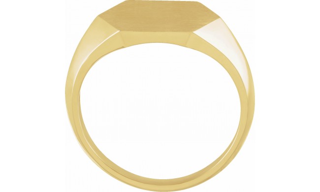 14K Yellow 14 mm Hexagon Signet Ring