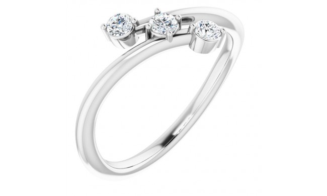 14K White 1/5 CTW Diamond Three-Stone Bypass Ring