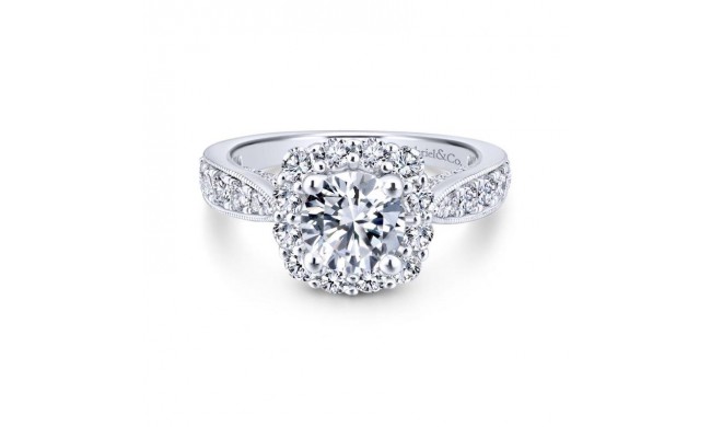 Gabriel & Co. 14k White Gold Entwined Halo Engagement Ring