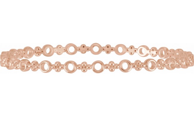 14K Rose 4.4 mm Geometric Bangle 7 Bracelet