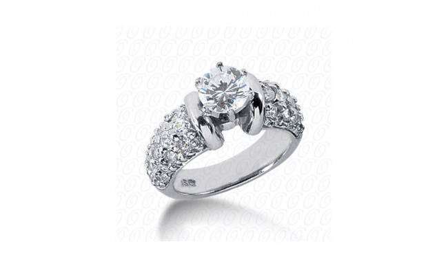 14k White Gold Diamond Semi-Mount Fancy Engagement Ring