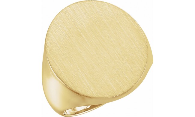 14K Yellow 22x20 mm Oval Signet Ring