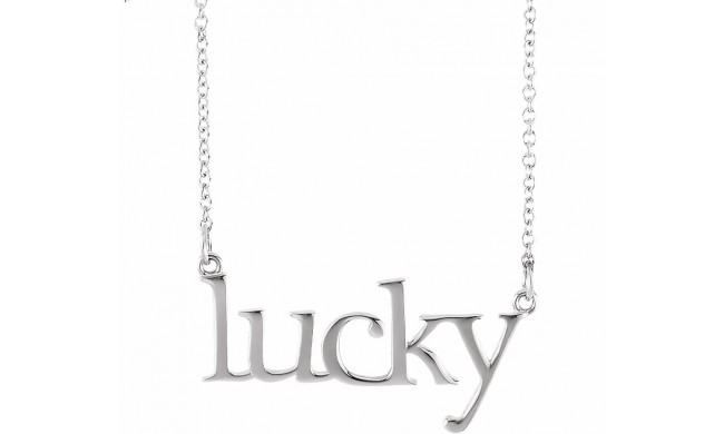 14K White Lucky 16 1/2 Necklace