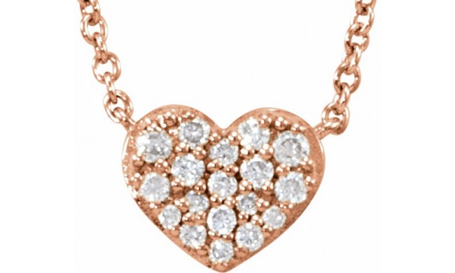 14K Rose 1/10 CTW Diamond Heart 18 Necklace