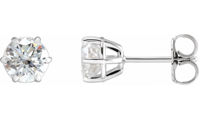 14K White 5.75 mm I1 1 1/2 CTW Diamond 6-Prong Wire Basket Earrings