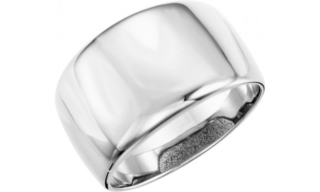 14K White Dome Ring