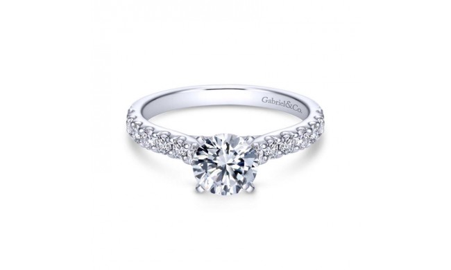 Gabriel & Co. 14k White Gold Contemporary Straight Engagement Ring