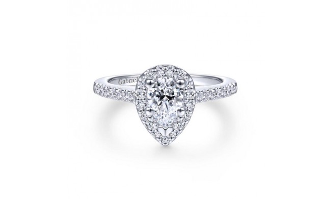 Gabriel & Co. 14k White Gold Contemporary Halo Engagement Ring