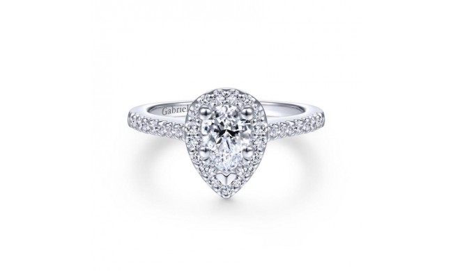 Gabriel & Co. 14k White Gold Contemporary Halo Engagement Ring