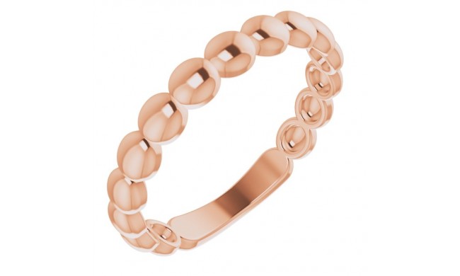 14K Rose Stackable Bead Ring