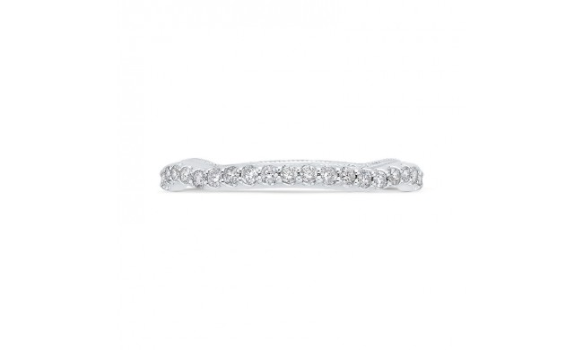 Shah Luxury Round Cut Diamond 14K White Gold Half-Eternity Wedding Band
