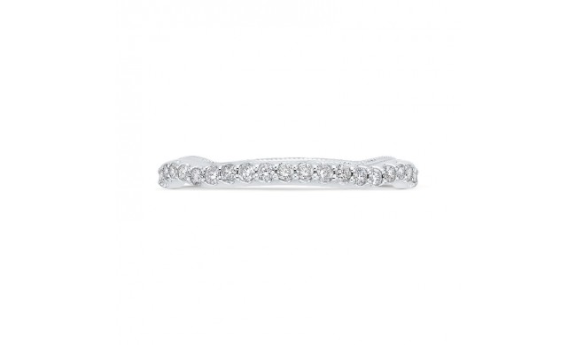 Shah Luxury Round Cut Diamond 14K White Gold Half-Eternity Wedding Band