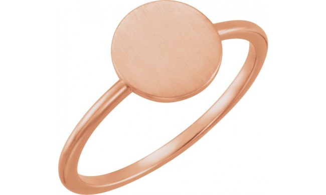14K Rose Round Engravable Ring
