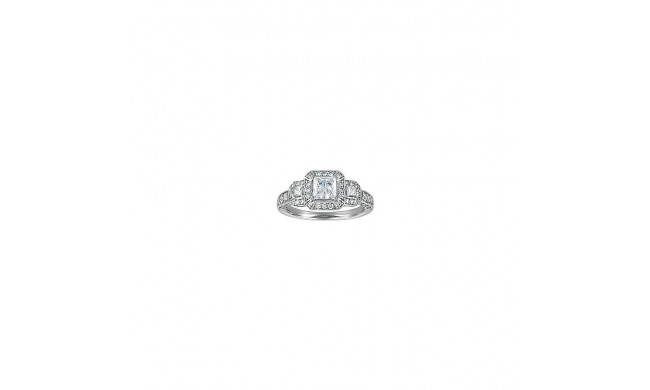 True Romance Platinum 0.91ct Diamond Vintage Style Semi Mount Engagement Ring