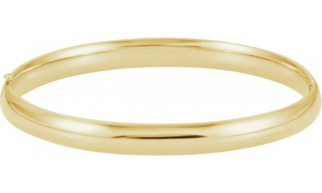 14K Yellow 6.5 mm Hinged Bangle Bracelet