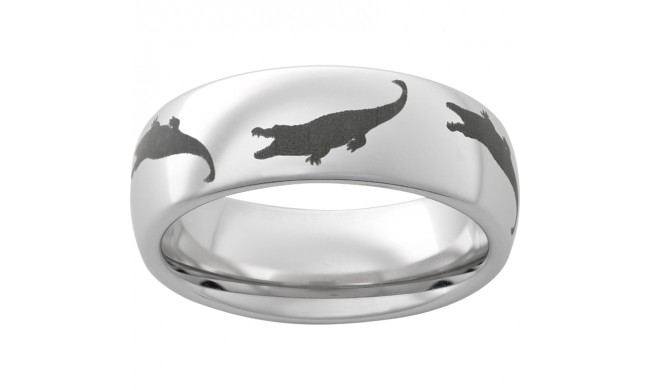 Serinium Domed Band with Gator Laser Engraving