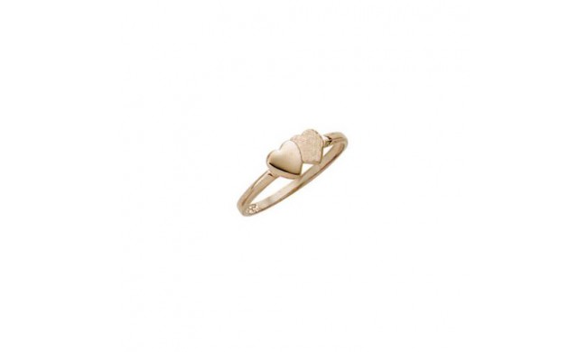 14K Rose Gold Double Heart Child's Ring