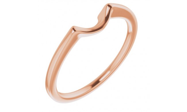14K Rose Band for 6.5 mm Engagement Ring