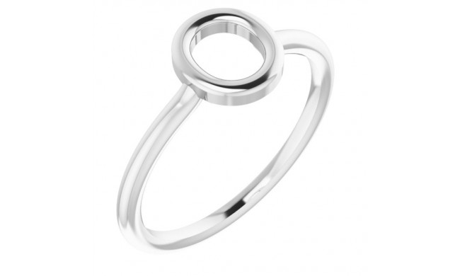 14K White Initial O Ring