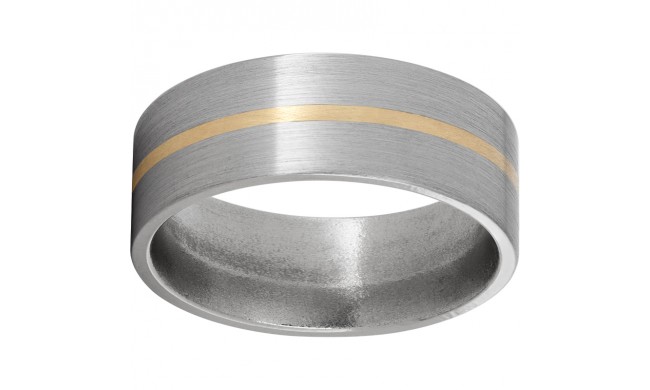 Titanium Flat Band with a 1mm 14K Yellow Gold Inlay and Satin Finish