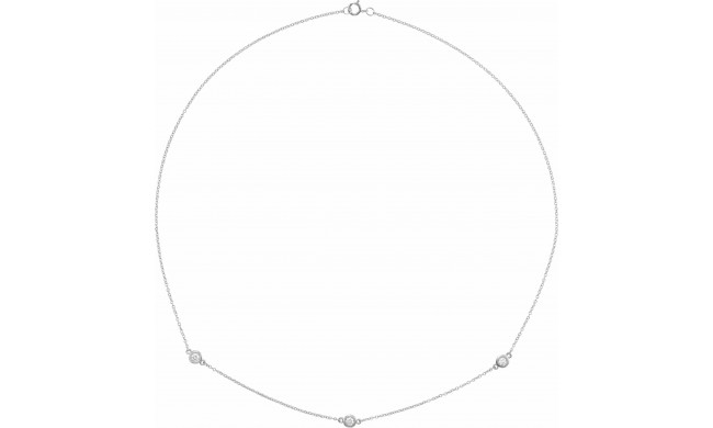 14K White 1/3 CTW Diamond 3-Station 18 Necklace
