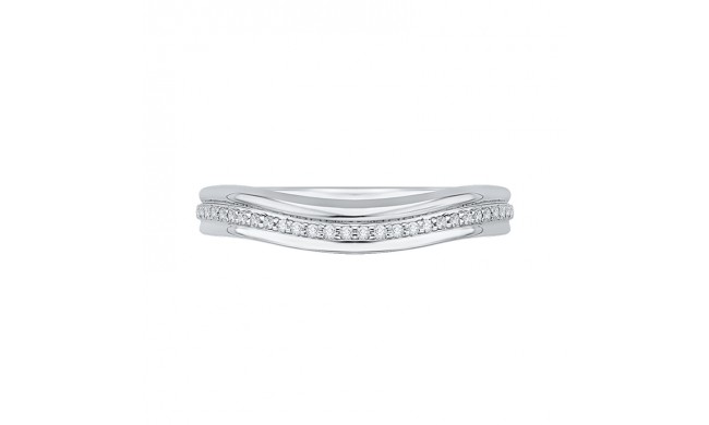 Shah Luxury 14K White Gold Round Diamond Wedding Band