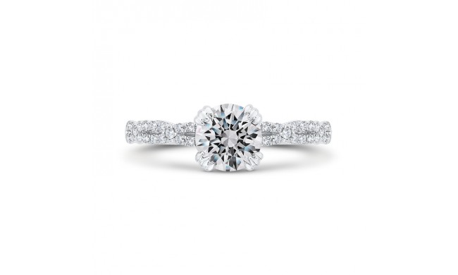 Shah Luxury 14K White Gold Diamond Engagement Ring (Semi-Mount)