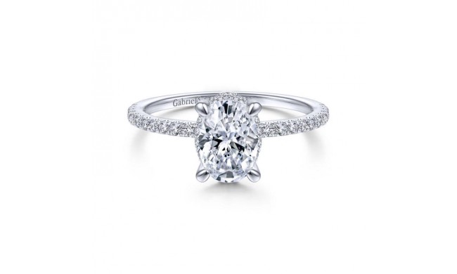 Gabriel & Co. 14k White Gold Contemporary Halo Engagement Ring