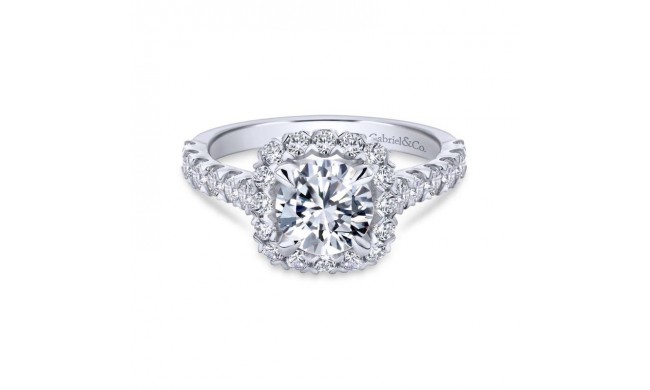 Gabriel & Co. 14k White Gold Contemporary Halo Engagement Ring