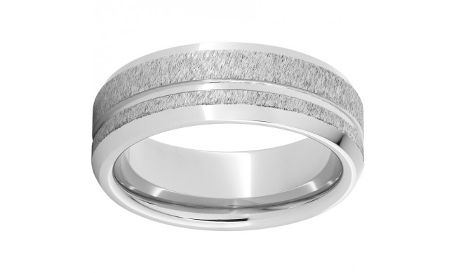 Serinium Beveled Edge Band with a 1mm Off-Center Groove and Grain Finish