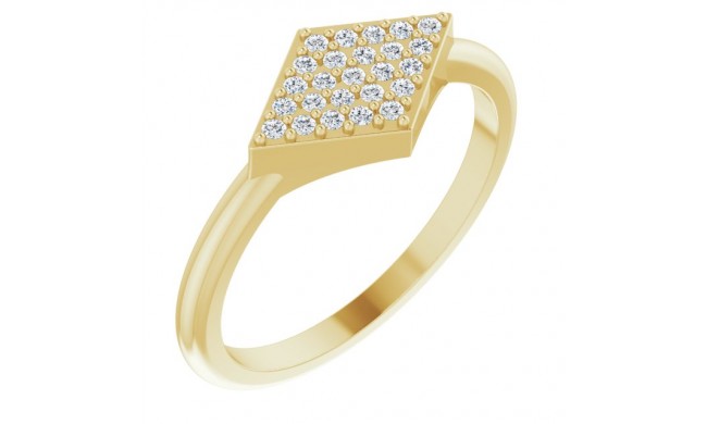 14K Yellow 1/8 CTW Diamond Geometric Ring