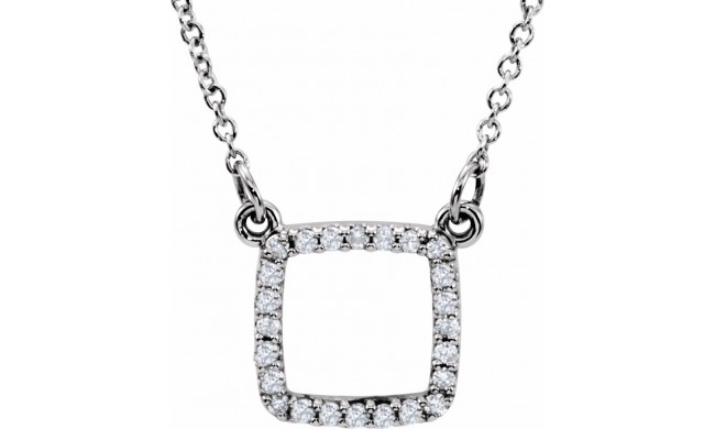 14K White 1/10 CTW Diamond 16 Necklace