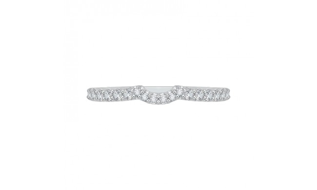 Shah Luxury 14K White Gold Round Diamond Wedding Band
