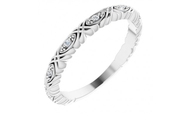 14K White .05 CTW Diamond Anniversary Band