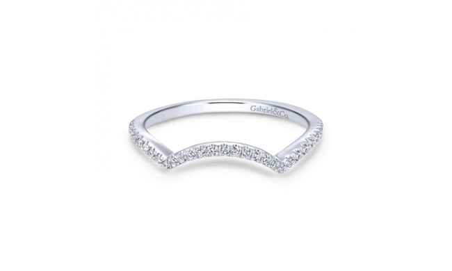 Gabriel & Co. 14k White Gold Contemporary Curved Wedding Band