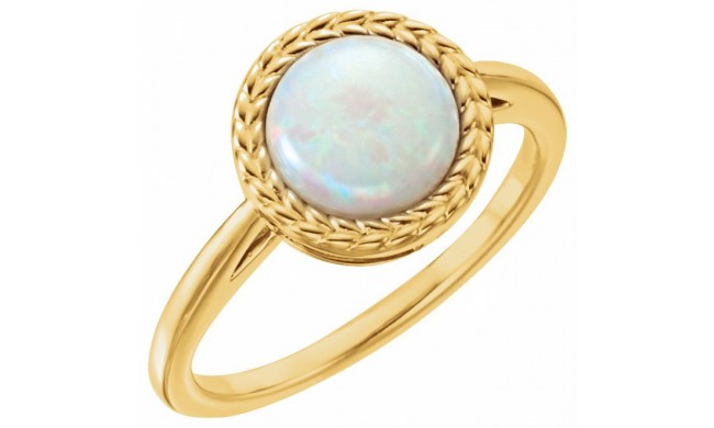 14K Yellow Opal Ring