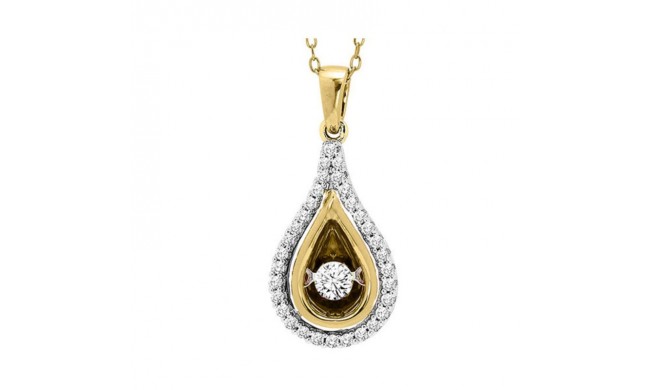 Gems One 14KT White & Yellow Gold & Diamond Rhythm Of Love Neckwear Pendant  - 1/4 ctw
