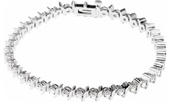 14K White 1 1/2 CTW Diamond Line 7.25 Bracelet