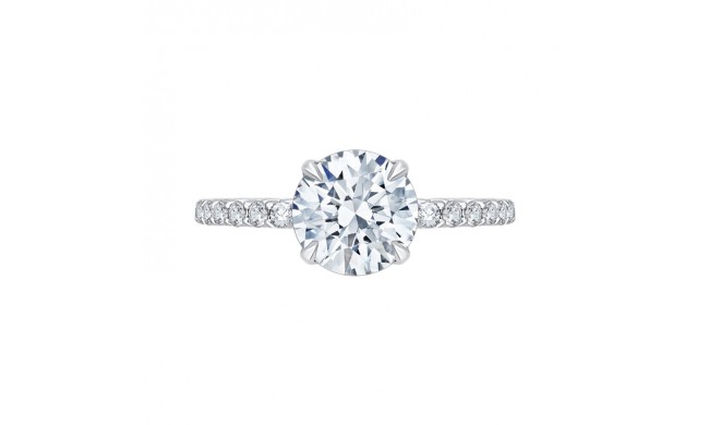 Shah Luxury Round Diamond Engagement Ring In 14K White Gold (Semi-Mount)