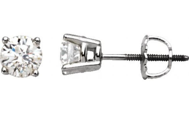 14K White 1 CTW Diamond Stud Earrings