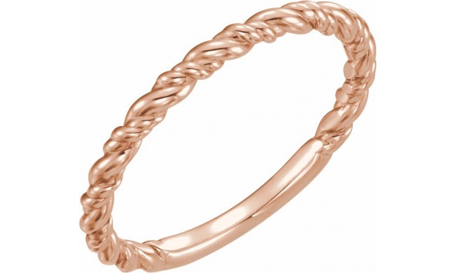 14K Rose Stackable Rope Ring