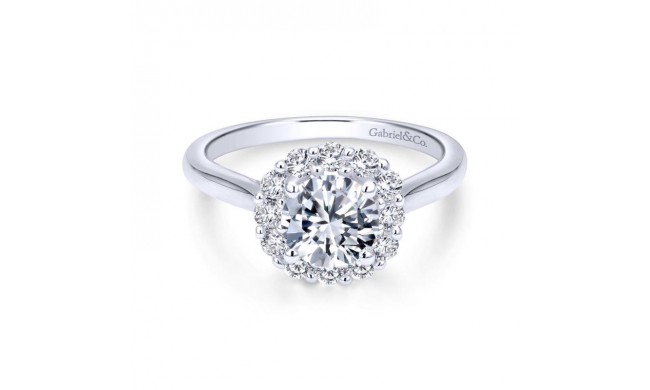 Gabriel & Co. 14k White Gold Contemporary Halo Engagement Ring